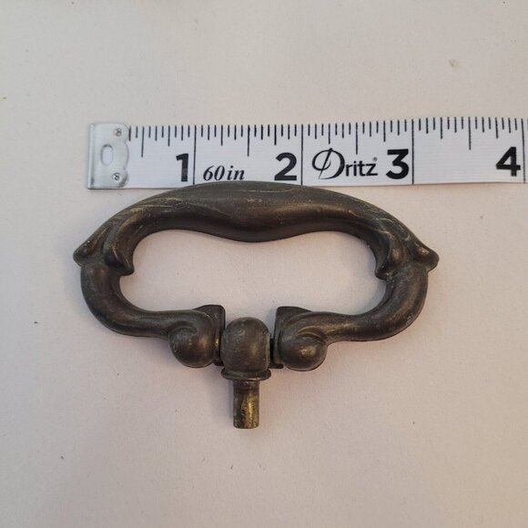 Vintage Metal Brass Hardware Drawer Pulls & Covers 14 Pc Set w Brackets - Picture 8 of 9